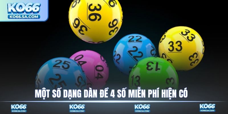 Một số dạng dàn đề 4 số miễn phí hiện có